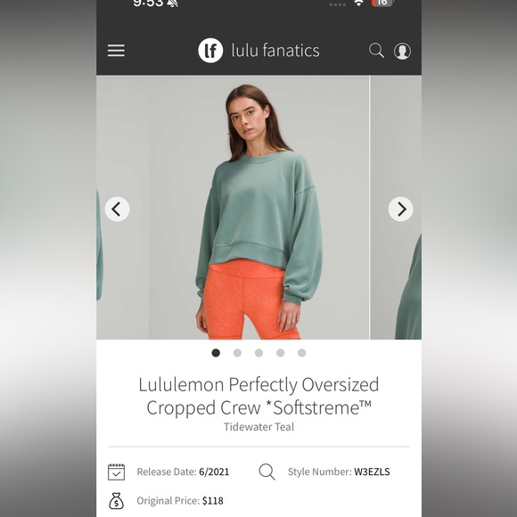 lululemon athletica Sweaters - Lululemon Perfectly Oversized Cropped Crew Softstreme ***